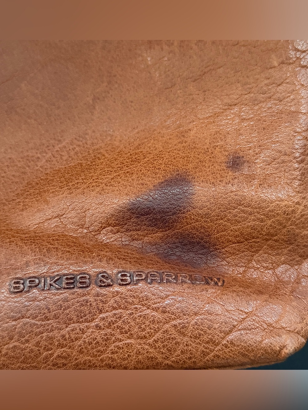 SPIKES & SPARROW Leather Laptop Bag Shoulder Tote Purse zip in Brandy Cognac - Picture 15 of 15